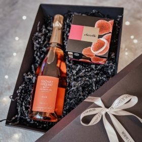 Kinkekomplekt: Luksuslik Rosé šampanja ja chocoMe Raffineé kommid